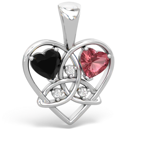 onyx-tourmaline celtic heart pendant