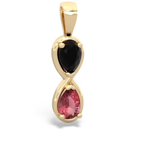 onyx-tourmaline infinity pendant