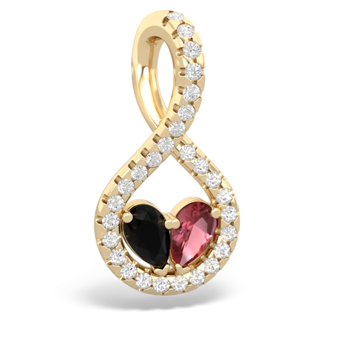 onyx-tourmaline pave twist pendant