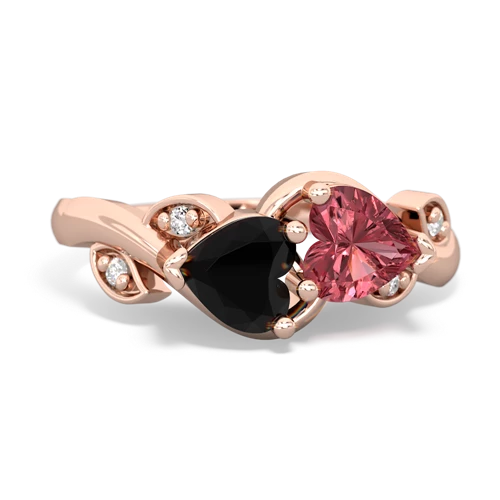 onyx-tourmaline floral keepsake ring