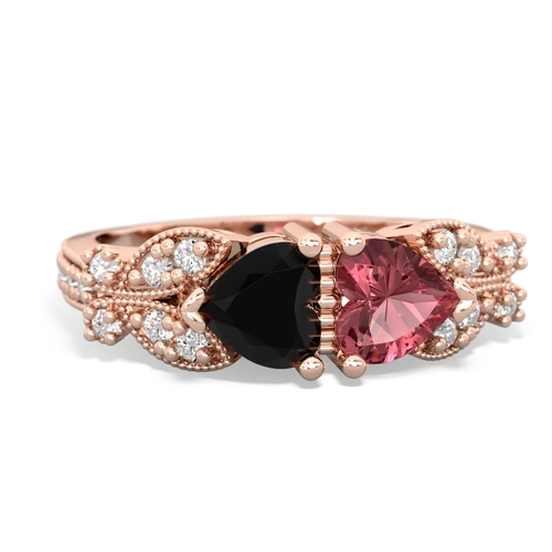 onyx-tourmaline keepsake butterfly ring