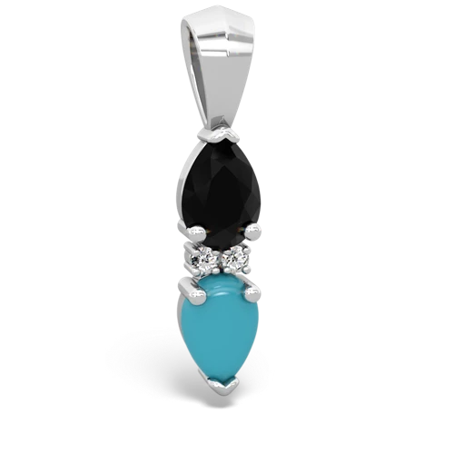 onyx-turquoise bowtie pendant