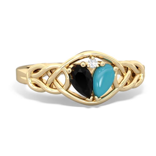 onyx-turquoise celtic knot ring