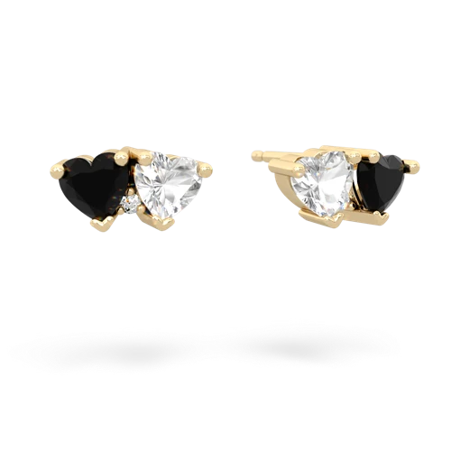 onyx-white topaz  earrings