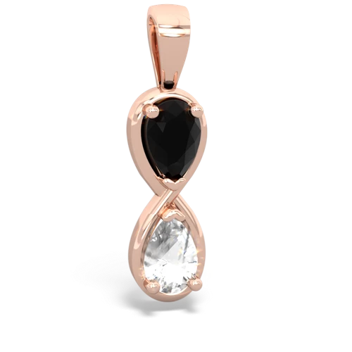 onyx-white topaz infinity pendant