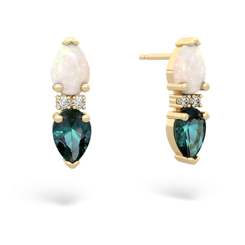 opal-alexandrite bowtie earrings