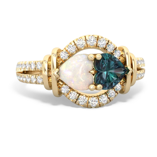 opal-alexandrite pave keepsake ring