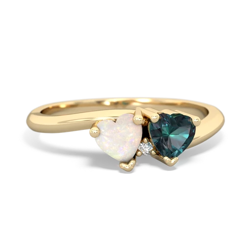 opal-alexandrite sweethearts promise ring