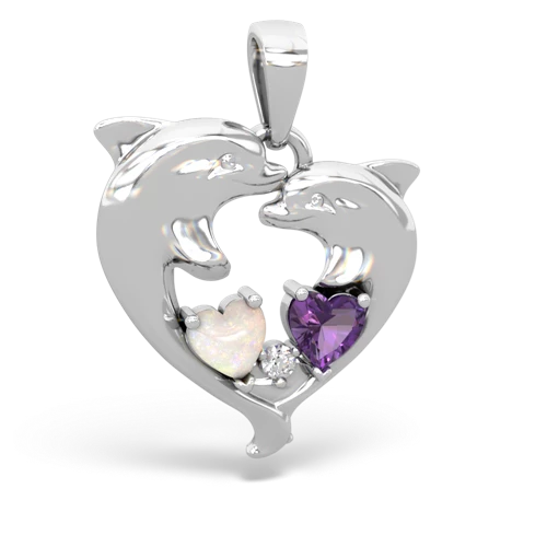 opal-amethyst dolphins pendant