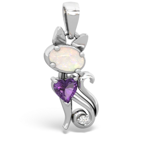 opal-amethyst kitten pendant