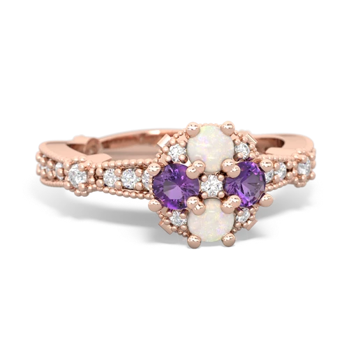 opal-amethyst art deco engagement ring