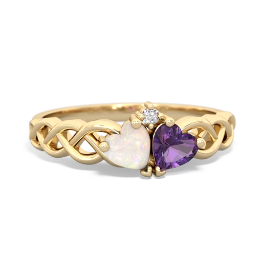 opal-amethyst celtic braid ring