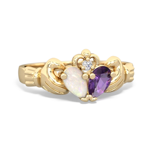 opal-amethyst claddagh ring