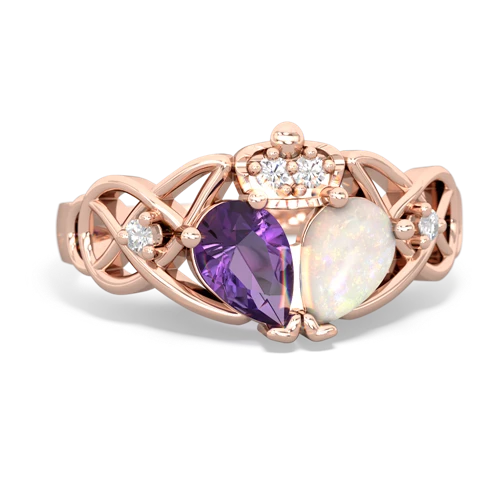 opal-amethyst claddagh ring