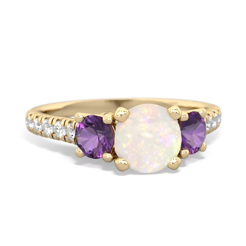 opal-amethyst trellis pave ring