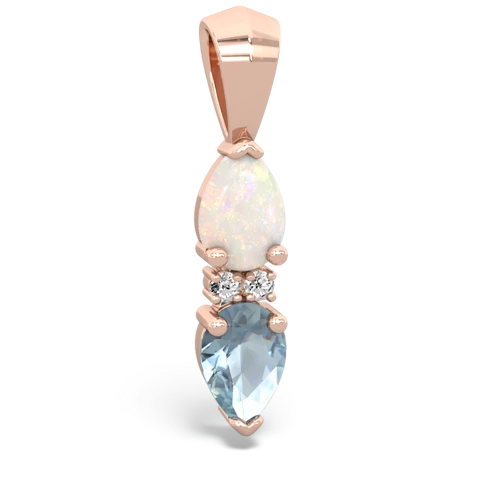 opal-aquamarine bowtie pendant