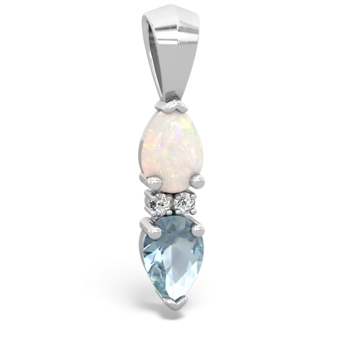 opal-aquamarine bowtie pendant