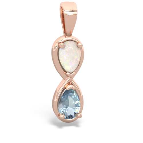 opal-aquamarine infinity pendant