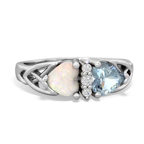 opal-aquamarine celtic ring