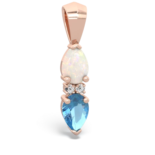 opal-blue topaz bowtie pendant