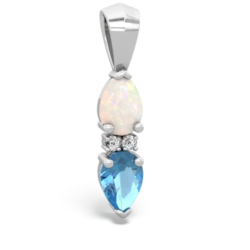 opal-blue topaz bowtie pendant