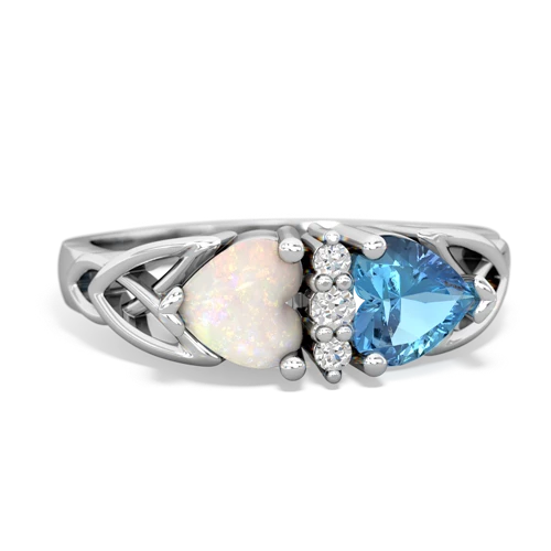 opal-blue topaz celtic ring