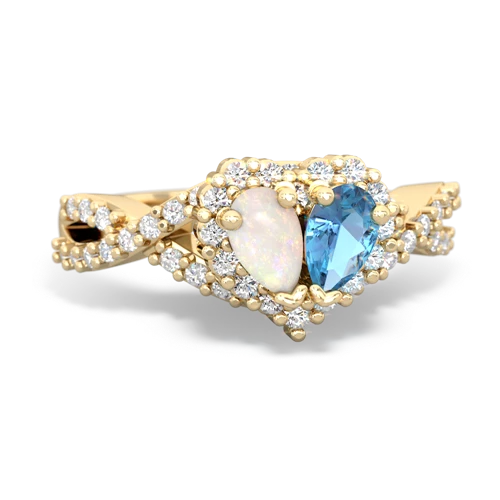 opal-blue topaz engagement ring