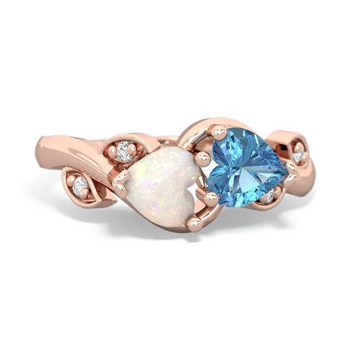 opal-blue topaz floral keepsake ring