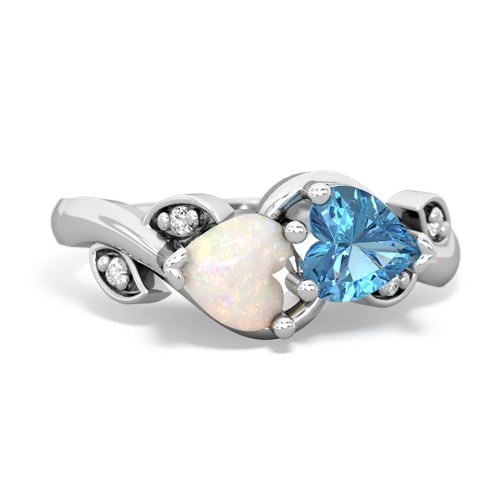 opal-blue topaz floral keepsake ring