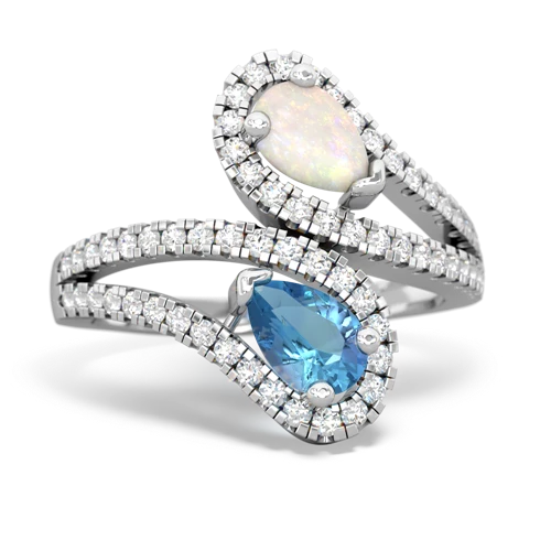 opal-blue topaz pave swirls ring