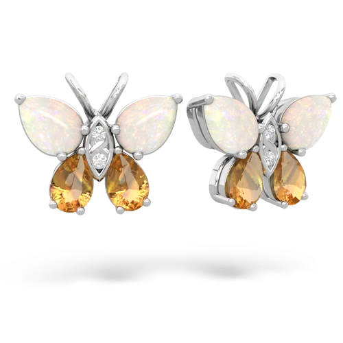 opal-citrine butterfly earrings