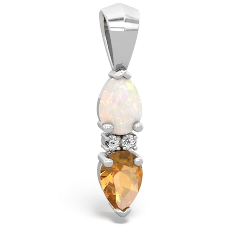 opal-citrine bowtie pendant
