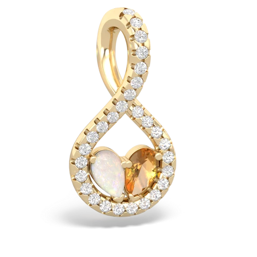 opal-citrine pave twist pendant