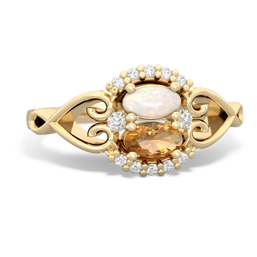 opal-citrine antique keepsake ring