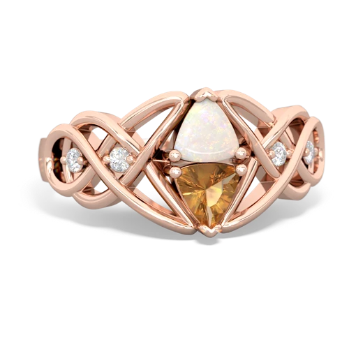 opal-citrine celtic knot ring