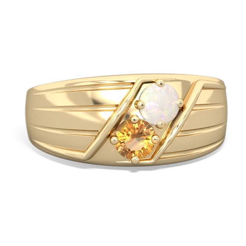 opal-citrine mens ring