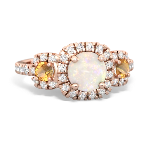 opal-citrine three stone regal ring