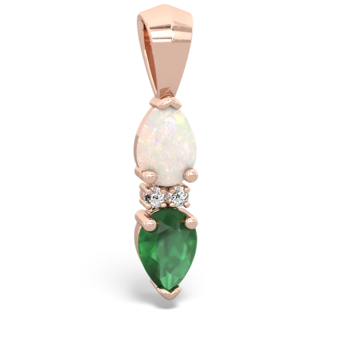 opal-emerald bowtie pendant