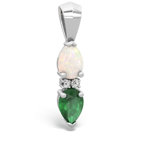 opal-emerald bowtie pendant