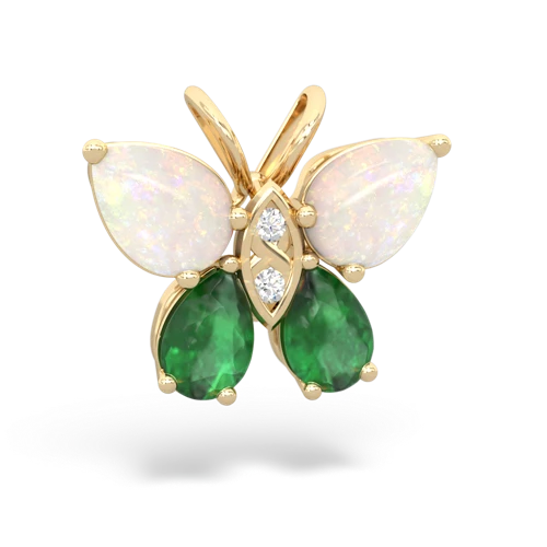 opal-emerald butterfly pendant