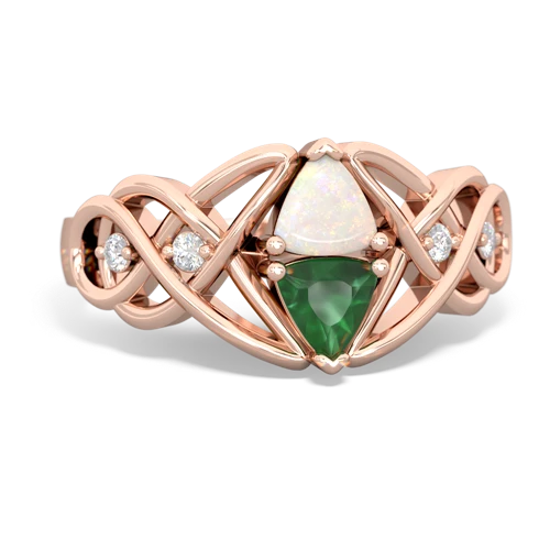 opal-emerald celtic knot ring