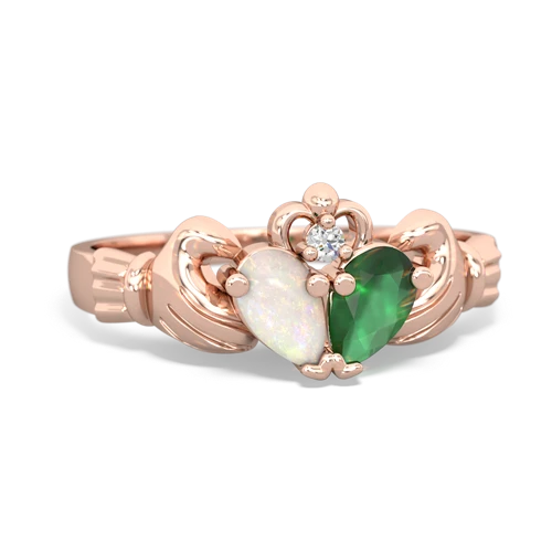 opal-emerald claddagh ring