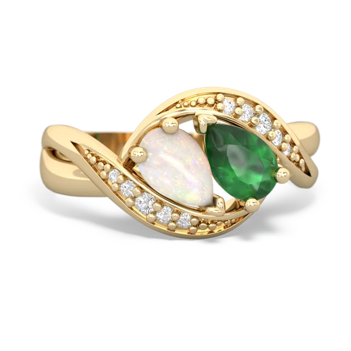 opal-emerald keepsake curls ring