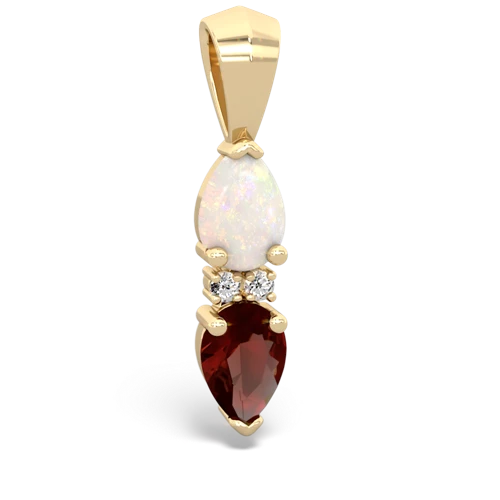opal-garnet bowtie pendant