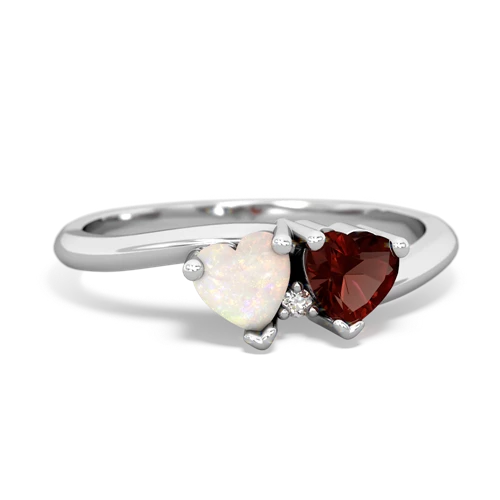 opal-garnet sweethearts promise ring