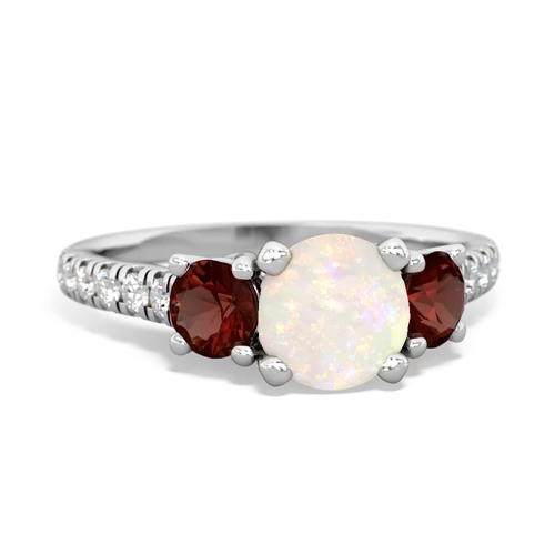 opal-garnet trellis pave ring