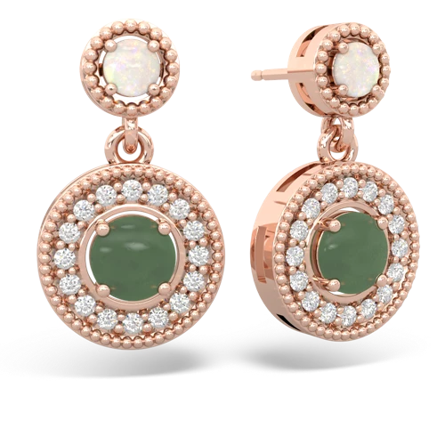 opal-jade halo earrings