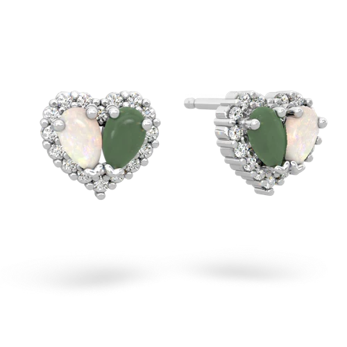 opal-jade halo-heart earrings