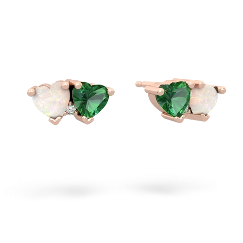 opal-lab emerald  earrings