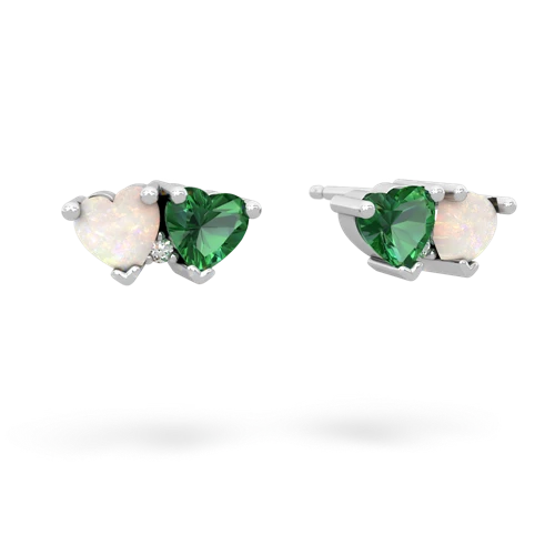 opal-lab emerald  earrings